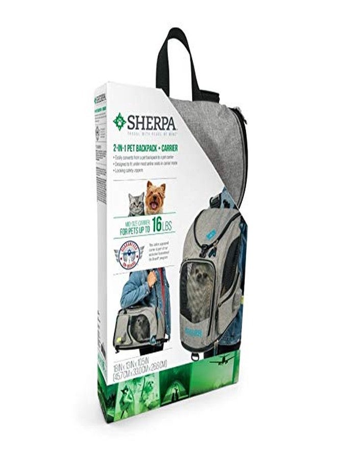 Sherpa 2-in-1 Backpack Travel Pet Carrier, Airline Approved & Guaranteed On Board - Gray, Medium (Brick & Mortar Version) - Image 4